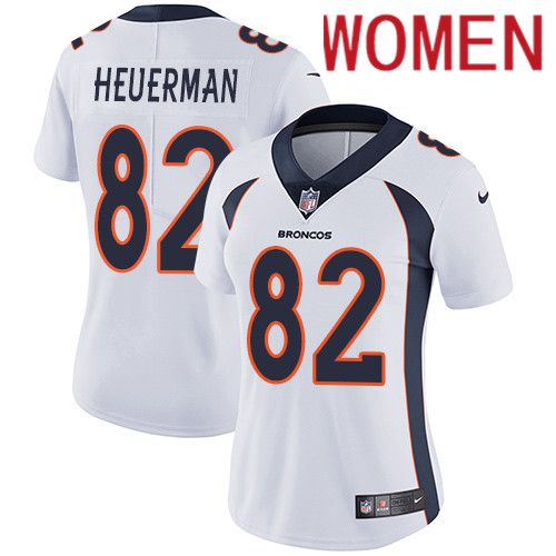 Women Denver Broncos #82 Jeff Heuerman White Nike Vapor Limited NFL Jersey